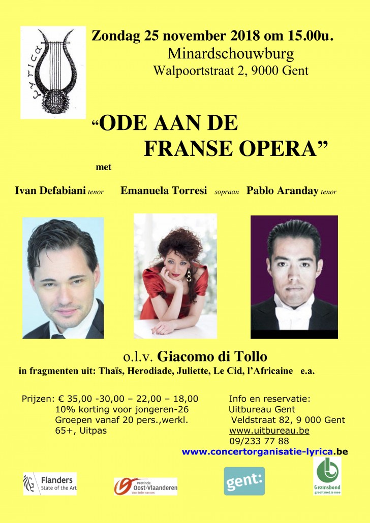 affiche Ode aan de Franse opera 25 november 2018